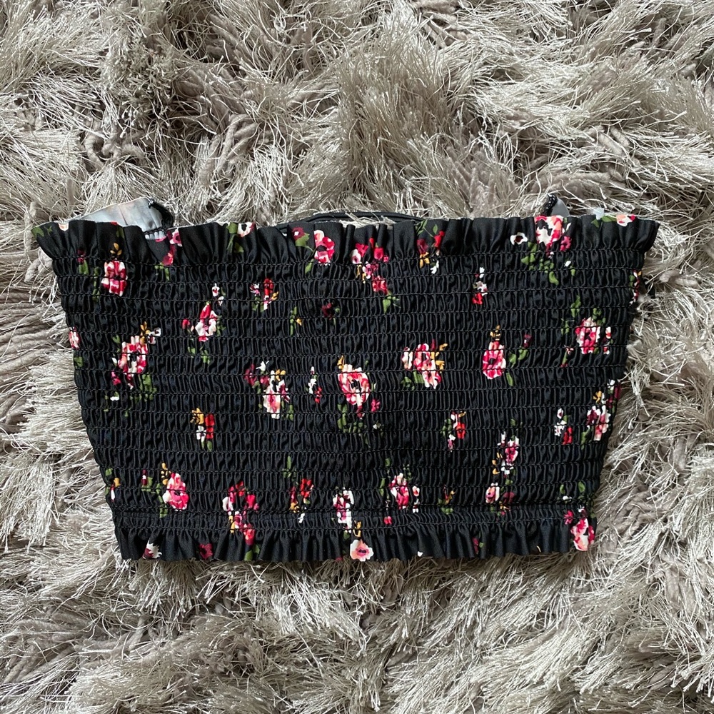 Floral tube top bikini